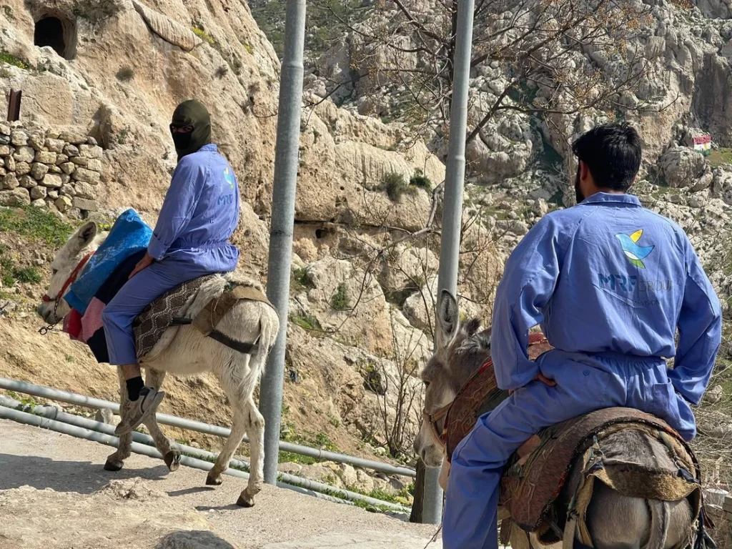 Neighborhoods in Akre district employ donkeys for waste collection