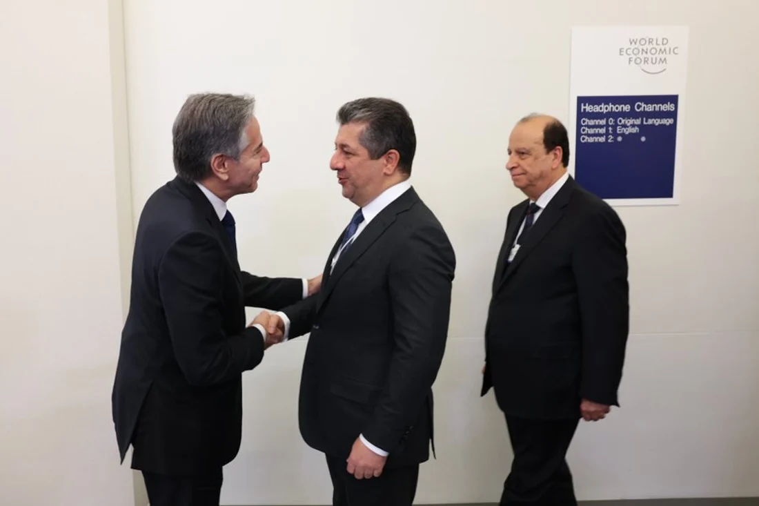 U.S. Secretary of State Anthony Blinken meets PM Barzani in Davos