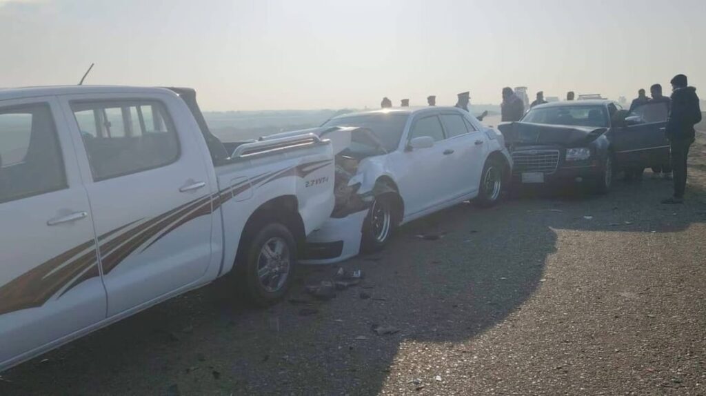 19-vehicle pile-up in Diwaniyah due to fog leaves one woman dead