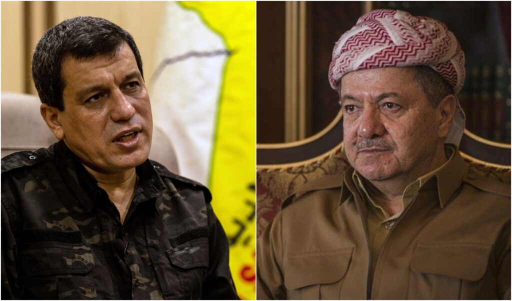 KDP President Masoud Barzani, SDF Commander Mazloum Abdi meet in Erbil