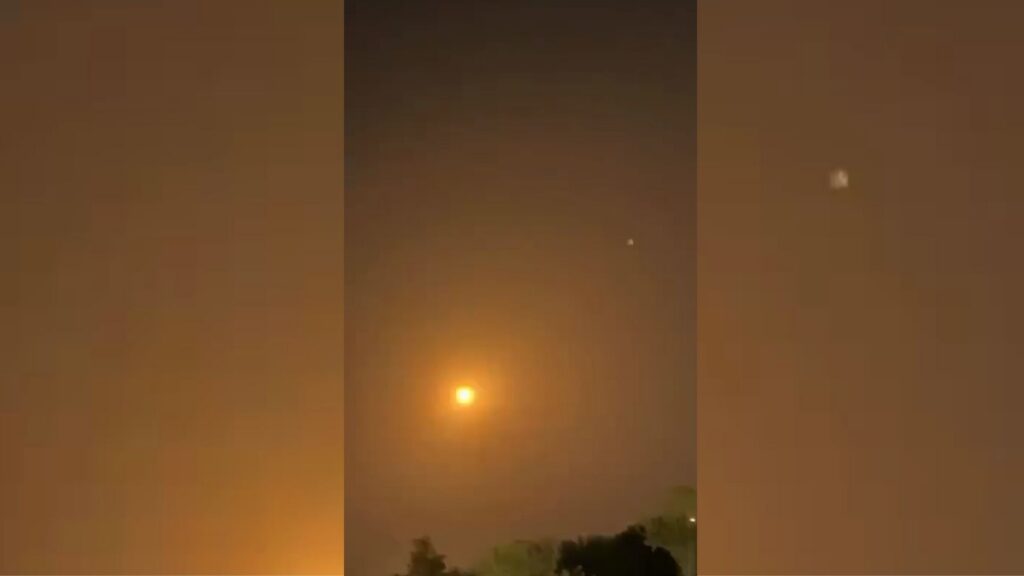 Drones intercepted over Erbil with falling debris causing damage